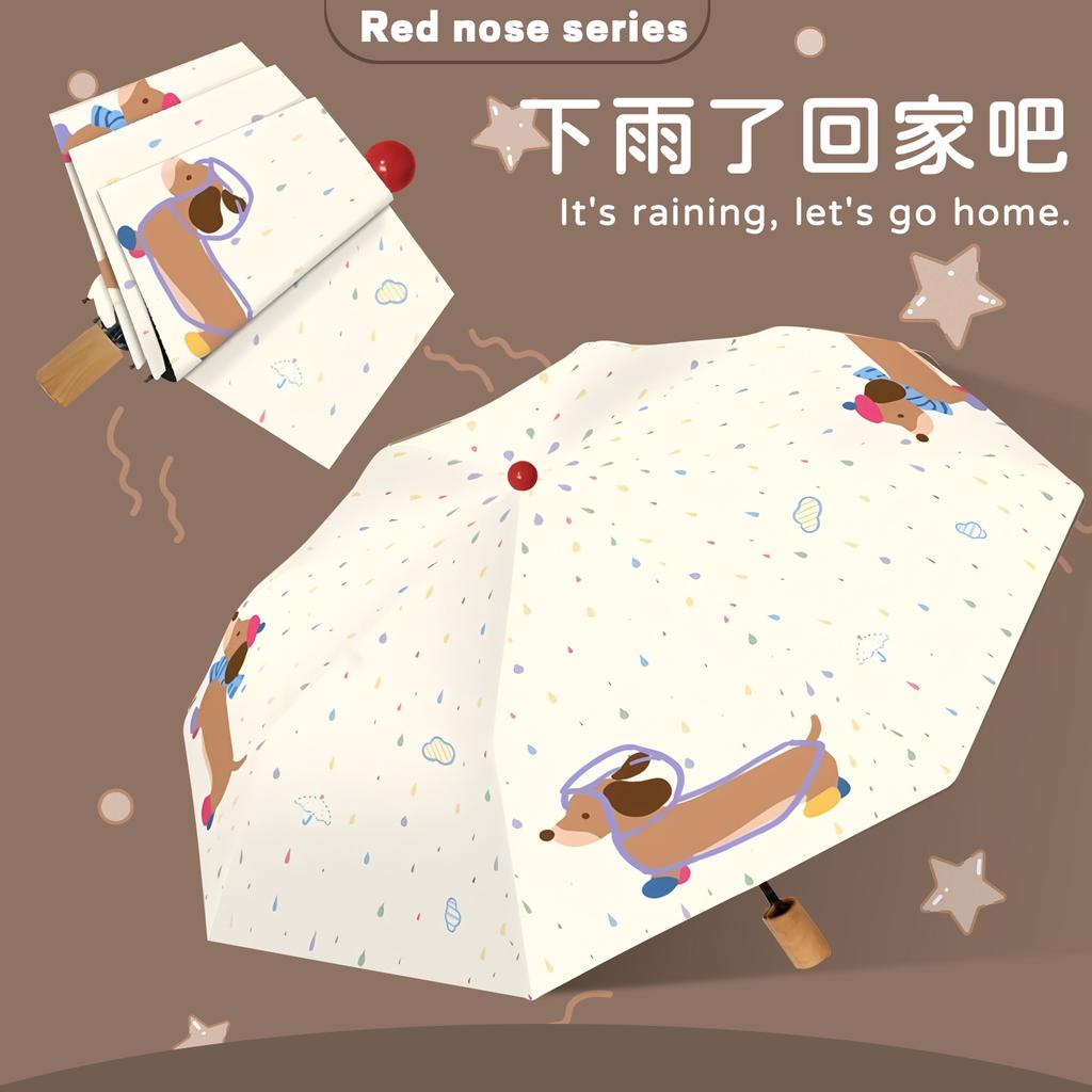 Cartoon-Handregenschirm, vergrößerte Verstärkung, Wetter- und Regenschirm, Sonnenschirm für Damen, UV-Schutz, hochwertiger Sonnenschirm