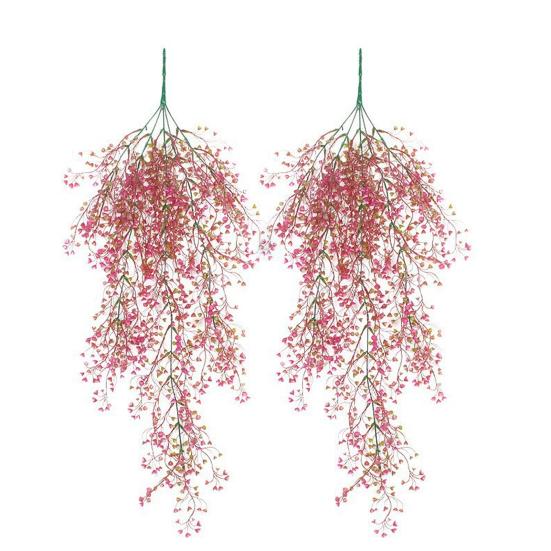 

Искусственные подвесные цветы для улицы, устойчивые к ультрафиолетовому излучению, искусственные лозы с цветами, устойчивые к погодным условиям 2pcs розы красного