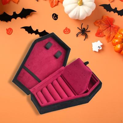 Coffin Jewelry Box Holder Storage Case Halloween Decor for Earrings Necklaces