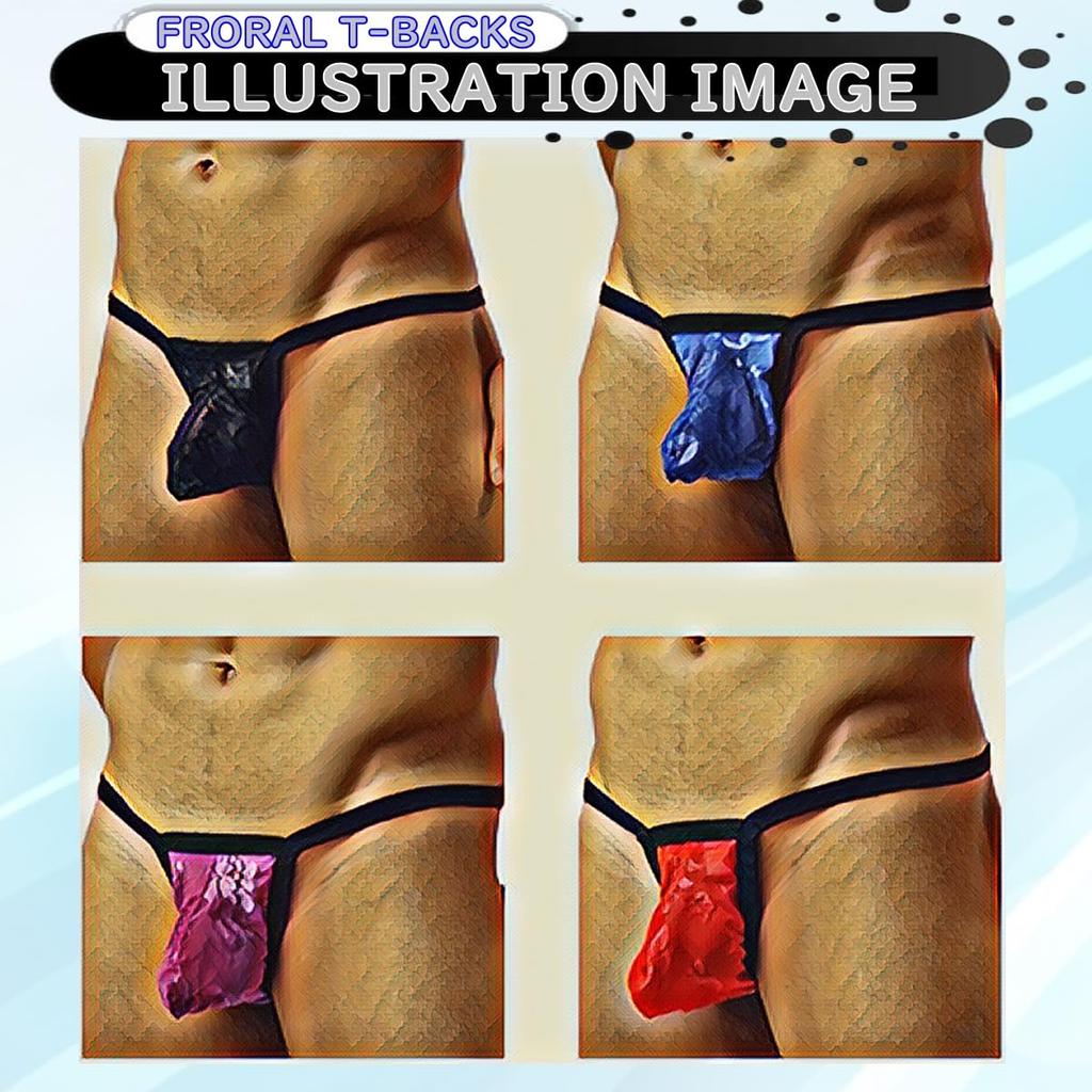 La Attractive Erotic Cute Transparent Floral Design Tiny Underwear Lingerie for Men Mesh Sexy Underwear Sheer Sexy Underwear Sexy Underwear Pants Sexy