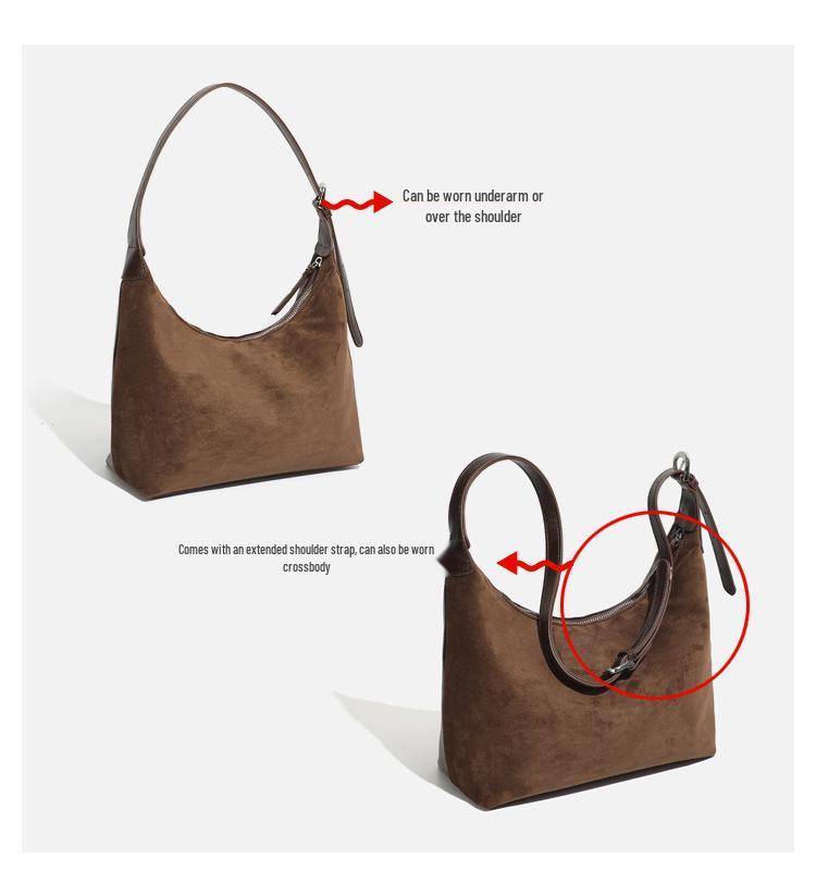 Women's Large Capacity Frosted Retro Shoulder & Crossbody Bucket Bag - Versatile for Autumn/Winter 2024
