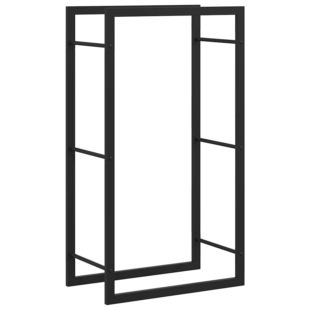 Firewood Rack Matte Black 50 X 28 X 94 Cm Steel