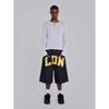 DRIPX Jorts de Mezclilla con Estampado de Letras Vintage para Mujer Negro Gótico Y2k Holgados Jorts de Mezclilla Retro Hip Hop Grunge Pierna Ancha Pantalones Cortos de Mezclilla Streetwear