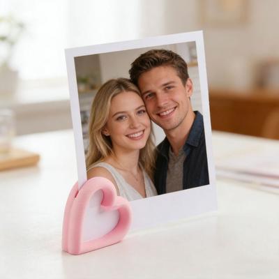 Photo Storage Photo Holder Desktop Decoration Heart-shaped Ornament Fashion Photo Frame Stand  Home