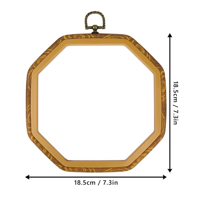 Imitierter Holz Stickrahmen Achteckiger Stickrahmen Achteckiger Rahmen für Handwerk Stickereien Nadelarbeiten Sticken