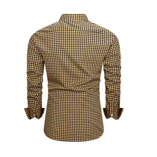 Heren Geruite Button-Down Shirt Lange Mouw Kraag Formeel Shirt Slim Fit Casual Shirt voor Kantoor Prom Feest Date