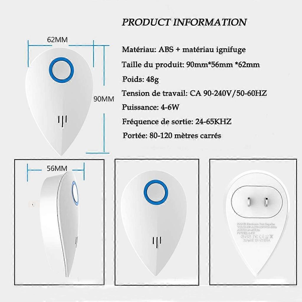 Ultrasonic Insect Rodent Repeller, 2 Pack Mosquito Repeller, Indoor Electronic Insect Repellent & Ultrasonic Mosquito Repeller Anti For Insects, Mosqu