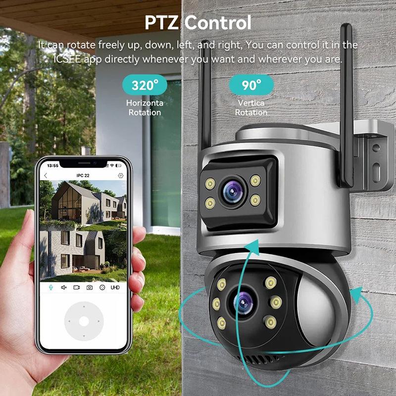 Dual Lens ICsee Wireless PTZ Surveillance Camera