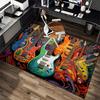 1Pc Electric guitar theme Printed circular carpet, home door mat, outdoor travel protection carpet A4