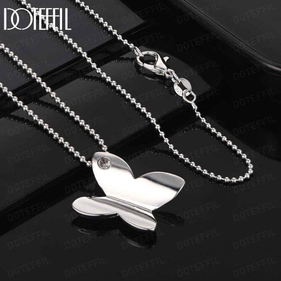 925 Sterling Silver Fashion Jewelry Butterfly Pendant Necklace