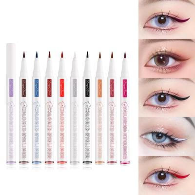 Waterproof Liquid Eyeliner Pen for Beginners and 10 Colors Available In and Bags Wine Cute, Long-lasting Women. Black, White, Ultra-fine Under-eye