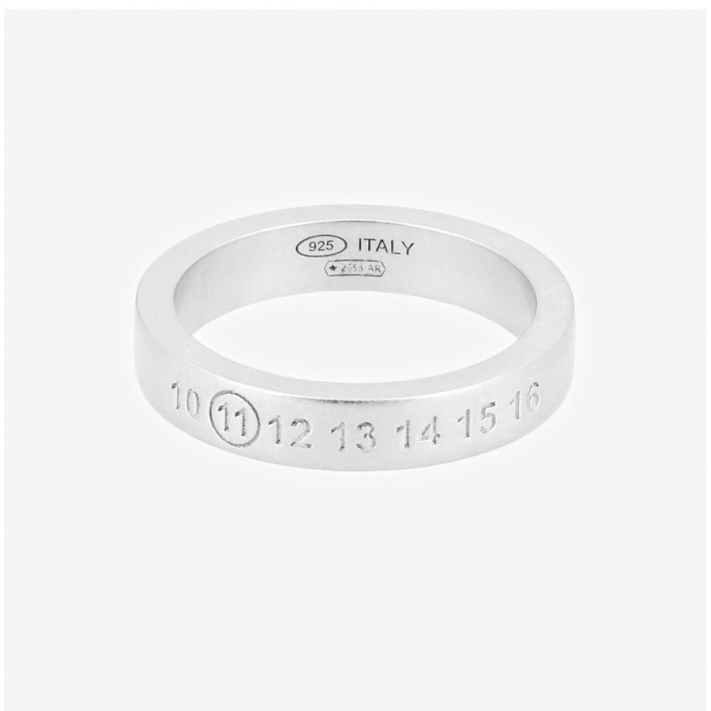 Maison Margiela Engraving NumbeRing Logo 4mm Silver Ring Sm1uq0119 P8863 101
