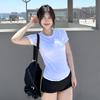 Spring and Summer New Seamless Stretch Yoga T-shirt Slim Fit Quick-Drying Sports Short Sleeve Women Running Outdoor Breathable Fitness Top
