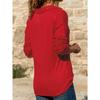 IHUASU Autumn Women's Casual V-neck Solid Color Warm Long Sleeve