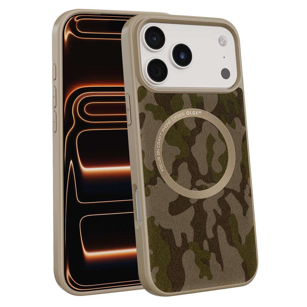 Luxury Camouflage PU Leather For Magnetic Phone Case for iPhone 117 16 Plus 15 Pro Max Air 14 13 12 11 Pro Max Protection Case