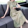 Verbessertes Cheongsam-Kleid Damen Sommer Slim-Fit Qi-Taschenrock Neuer chinesischer Stil Kurzärmelrock Sommer
