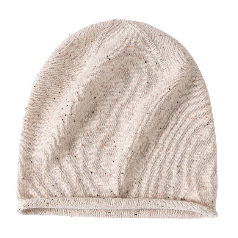 Women's 100% Pure Cashmere Autumn/Winter Versatile Knit Hat - Solid Color, Warm & Stylish