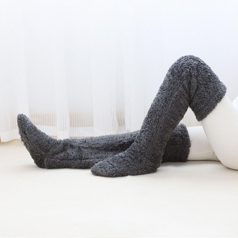 Chaussettes de sol amples Jambières en polaire corail Chaussettes longues portables