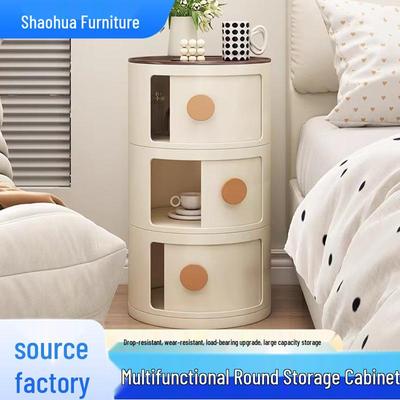 Creative Round Bedside Table with Storage - Mini Macaron Shelf