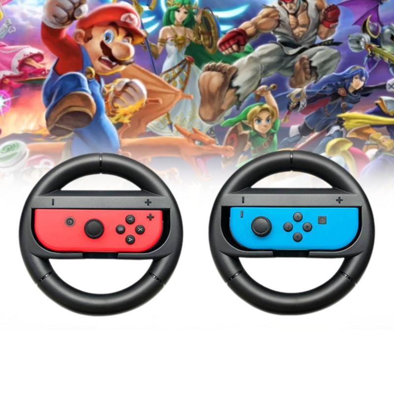 Of Set 2 Nintendo Switch Joy Con Wheel Controllers Gamepad Mario Kart Racing
