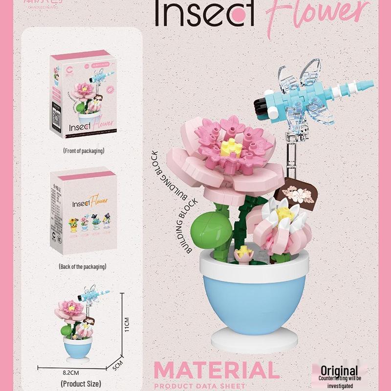 

Compatible LEGO Bricks Succulent Flower Set - Micro Particle Assembly Toy for Girls Outer Box Size: 75x38.5x56.5cm