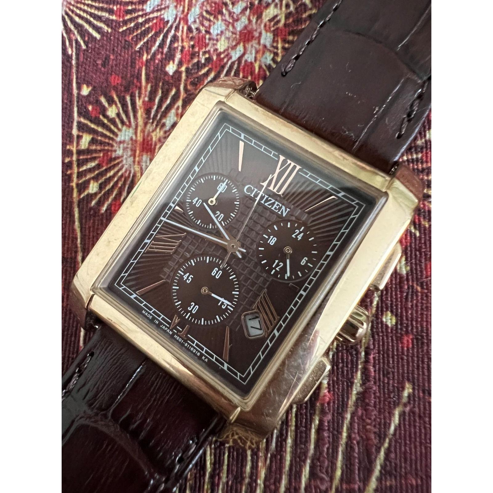 Used Citizen Eco Drive Solar Clock Chrono Square H501