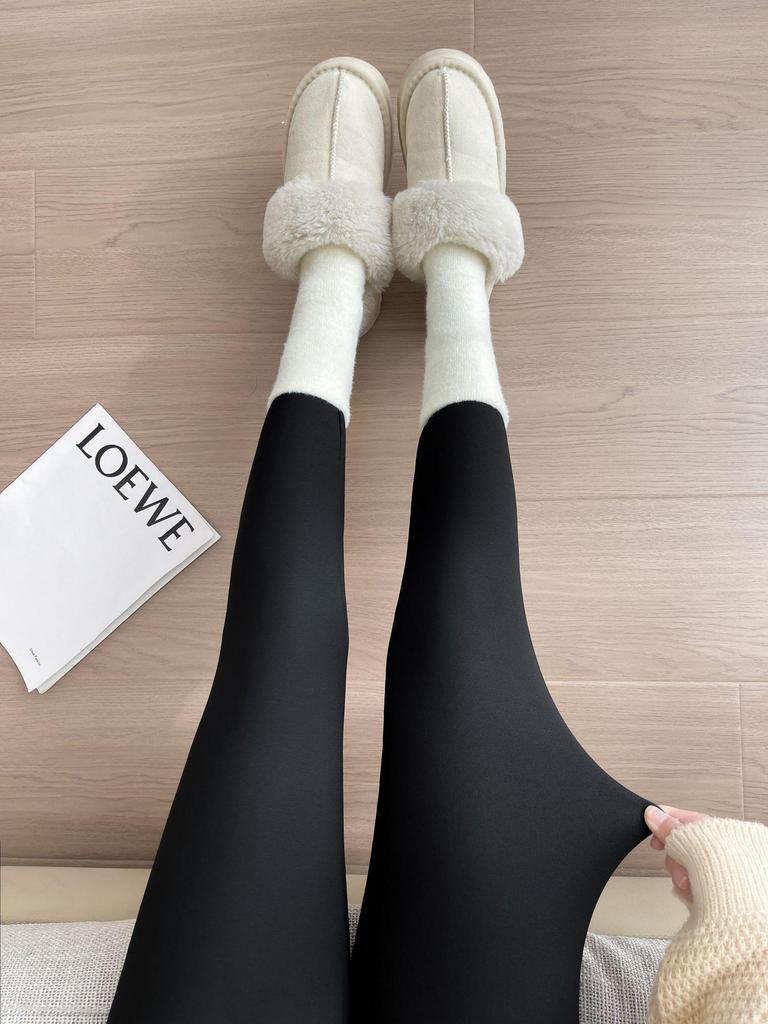Temu Hot Selling Large Size Autumn/Winter Lambswool Warm Thick Elastic Fleece Lined Pants