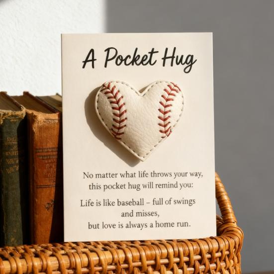 Golf Pocket Hug with Card Heart-Shaped Softball Golf Ball Pocket Hug Token Encouragement Keepsake Gift for Softball Lovers Golfers Sports Enthusiasts
