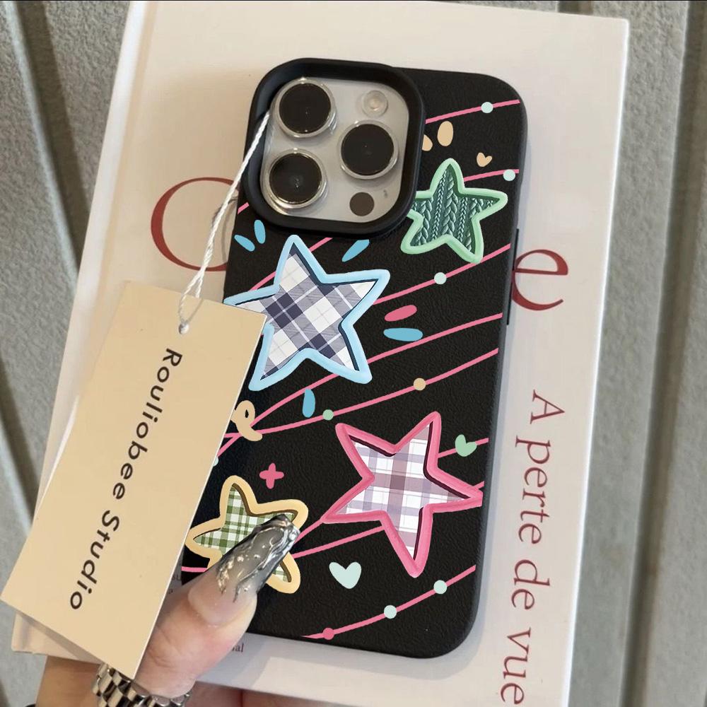 HOT Cool Trendy Stars Lichee leather pattern Phone Case For Samsung S26 S25 S24 S23 S22 S21 S20 S10 Plus FE Ultra 4G 5G Cover