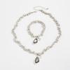 Irregular Design Ccb Beaded Necklace, Light Luxury High-Grade Acrylic Diamond Collarbone Necklace Set
