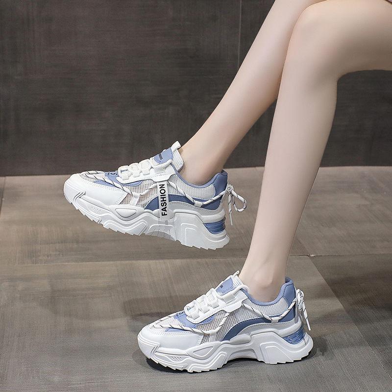 Fashion Woman Footwear Lace Up Spring Autumn Blue Mesh Breathable Shoes for Women Designer Luxury New in Cotton Y2k Fashion on Offer 39