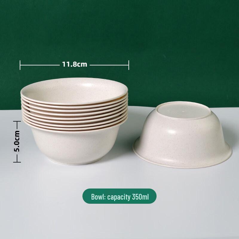 ZISIZ Rice Husk Disposable Outdoor Tableware Set