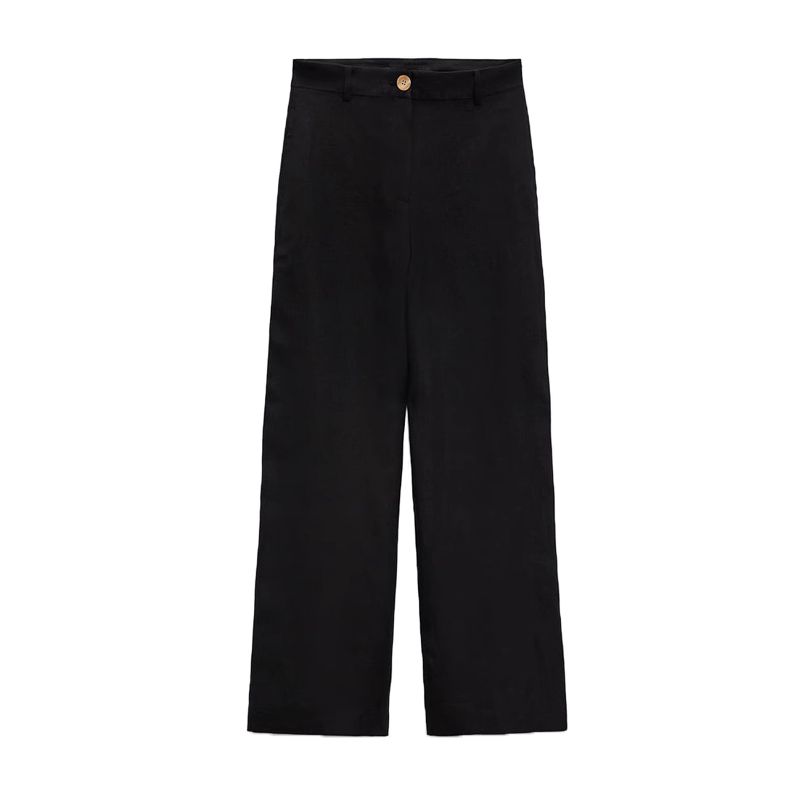 Spring New Arrival Casual Two-Piece Suit Beaded Linen Vest 7901322 Linen Wide Leg Pants 7901222