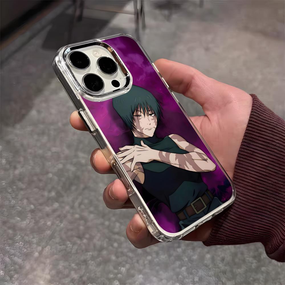 Maki Zenin Jujutsu Kaisen Phone Case For IPhone 17 Air 16 E 15 14 13 12 11 Plus Pro Max Electroplated Transparent Soft Shell