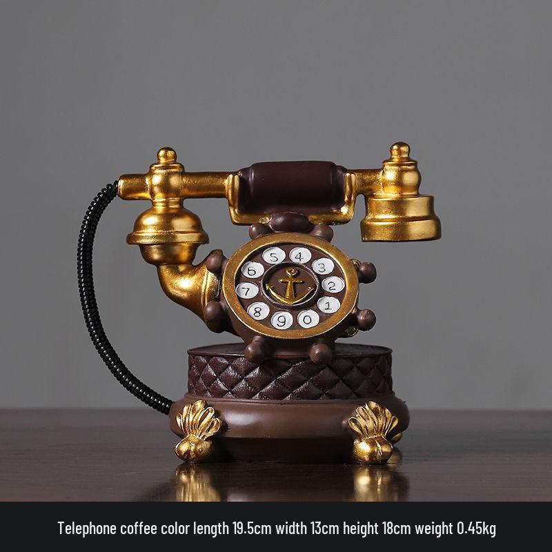European Retro Telephone Ornament for Living Room, Wine Cabinet, TV Cabinet, or Office Display.