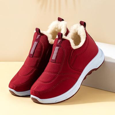 Scarpe in cotone uguali per uomo e donna 2024 nuovo inverno stivali caldi in velluto a pedale singolo per mezza età e anziani stivali da neve ispessiti donna