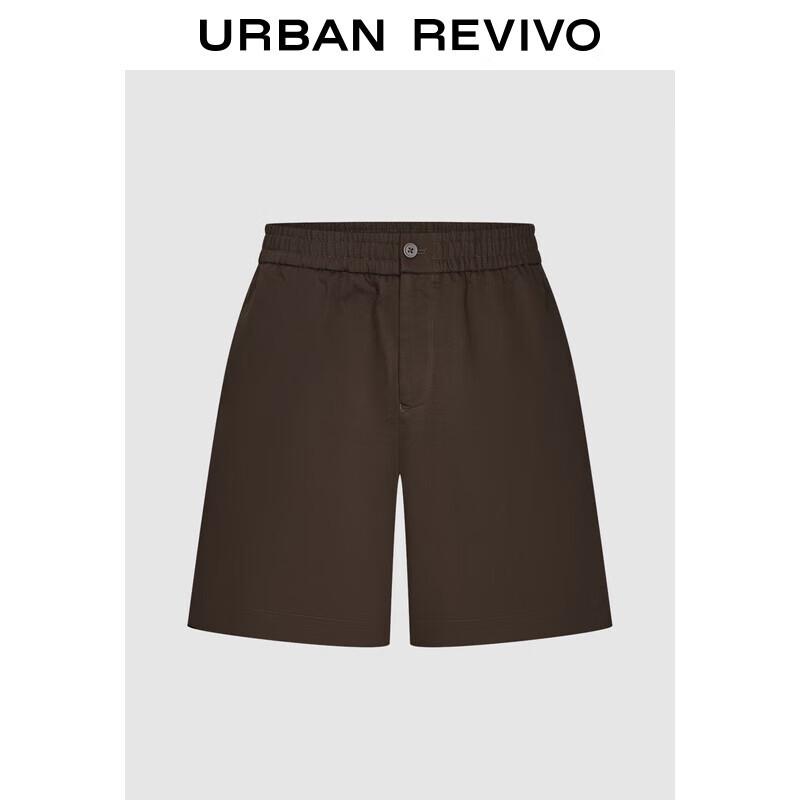 UR Men s Retro Casual Solid Elastic Waist Shorts 32