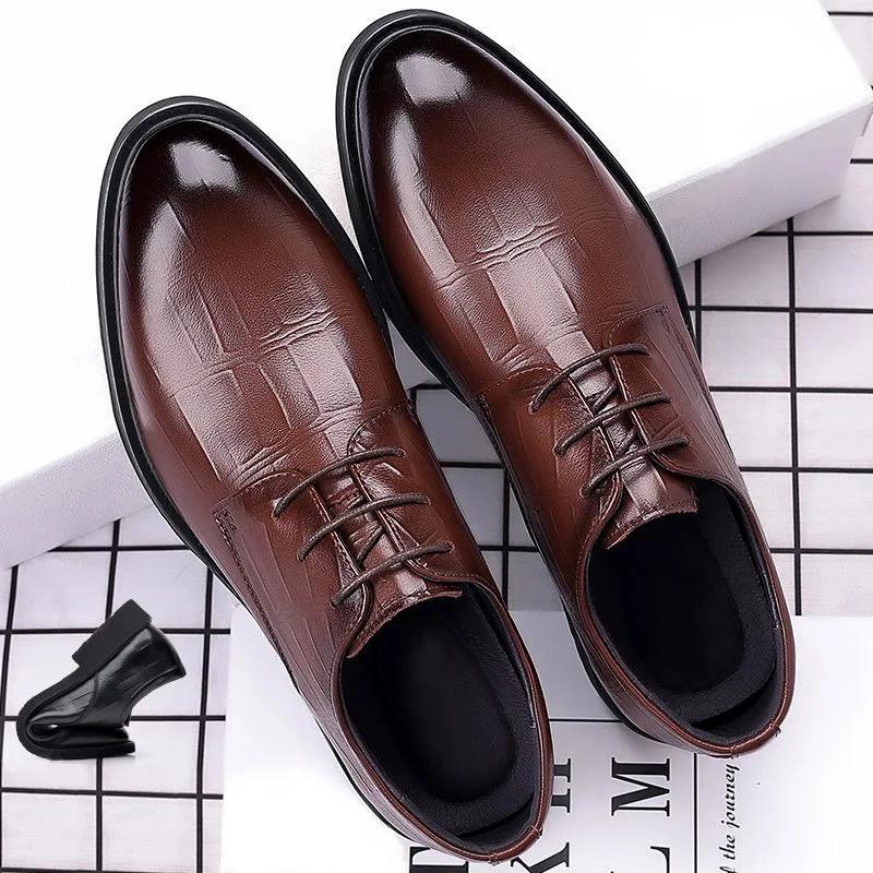 Groom Standard Dance Dress Leather Casual Shoes Men High Heels Men Two Tone Shoes Casual Dress Men Leather Casual Shoes