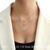 1 CZ Diamond Metal Surgical Stainless Steel 1 Pink Delicate [Galant] 6-prong Necklace, Always-On, Simple, Allergy-Free, (Zirconia), Stone, 6-prong,
