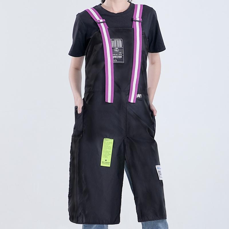 

Модный нейлоновый фартук без рукавов с разрезом, новый интернет-знаменитый бренд, кофейня, парикмахерский рабочий фартук Length 93cm фиолетовый