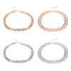 Mesh Design Exaggerated Cuban Chunky Chain Zinc Zinc Alloy Steampunk Choker Cool Hip Hop Necklace  Girls