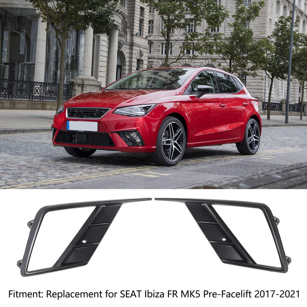 6F0853666C Seamless Fit High Toughness Front Bumper Fog Light Bezel ABS PC Easy Installation for Ibiza FR MK5 Pre‑Facelift