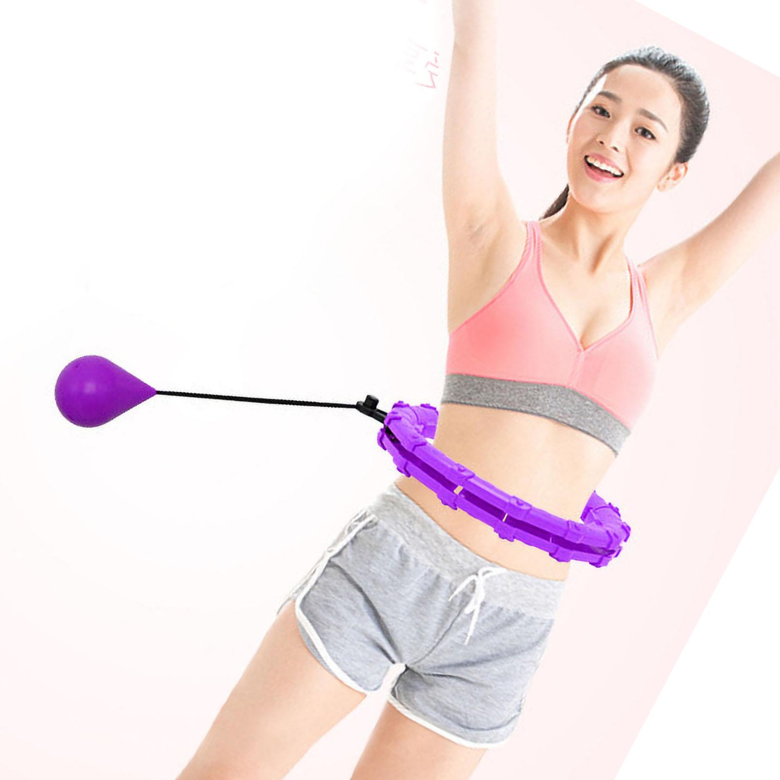 

Умный утяжеленный фитнес-обруч 24 съемных узла Обруч для массажа живота для скульптурирования тела Фиолетовый