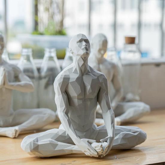 Figurilla de Hombre de Yoga Abstracta Estatua de Yoguis en Padmasana Escultura de Hombre Meditando de Escritorio para Decoración de Sala de Estar Sala de Yoga