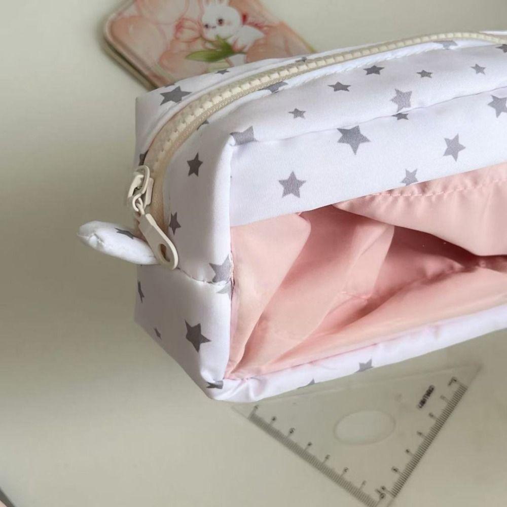 Creative Star Pattern Handheld Pen Bag Large Capacity Multifunctional Stationery Bag Pen Pouch Gift