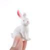 Cute White Hare Easter Decoration Dollhouse Ornament Miniature Rabbit Figurine Micro Landscape Resin Bunny Statue Fairy Garden