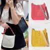 Factory wholesale first layer togo cowhide bucket bag women's bag lychee pattern hollow single shoulder crossbody bag hollow design