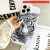 2DFlat Black and White Tiger Swimming Art Phone Case All Inclusive Film Hard iPhone Case, Compatible with iPhone 18 Pro Max 17 16 15 14 13 12 11