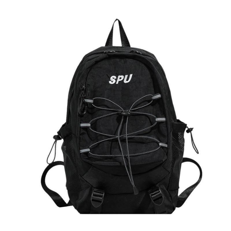 Fashionable And Spacious Dual-color School Backpack For Boys And Girls In Stripes чёрный