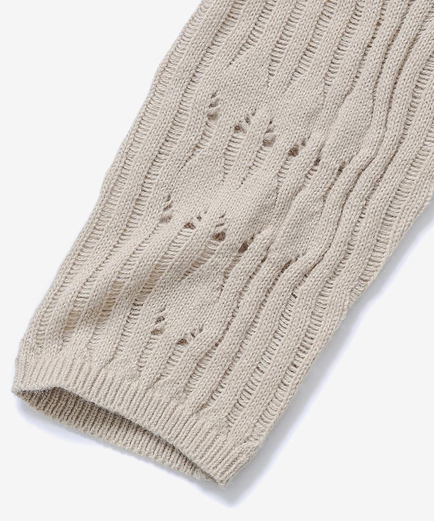 NOIRER POUR FEMME Pull en Laine Endommagé Col Bateau (Beige)